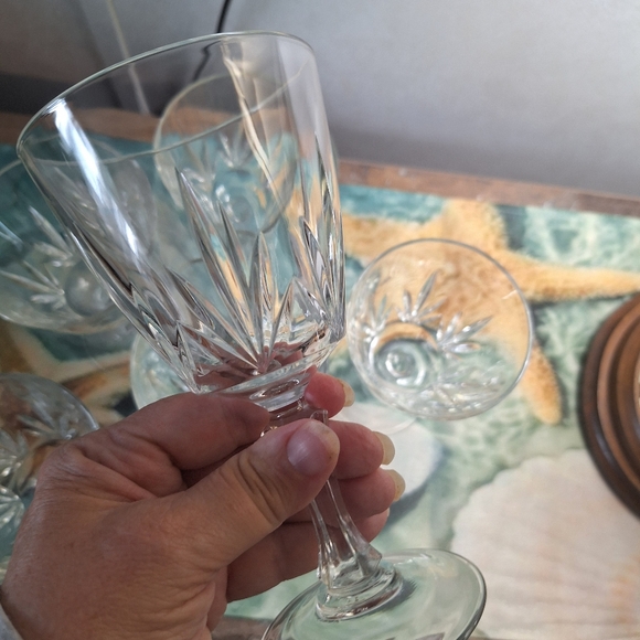 Crystal set of 4 wine water stems - Picture 7 of 16